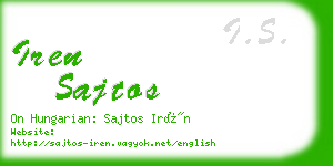 iren sajtos business card